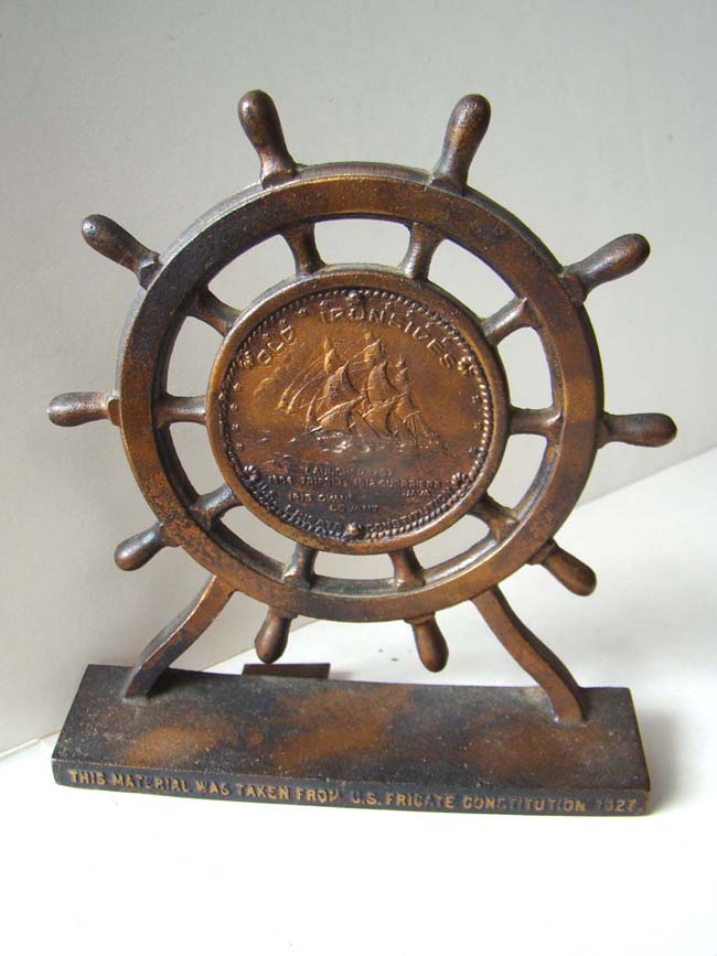 A pair of U S S Constitution bookends made from material taken from the ship during its' restoration in 1927 — image 3